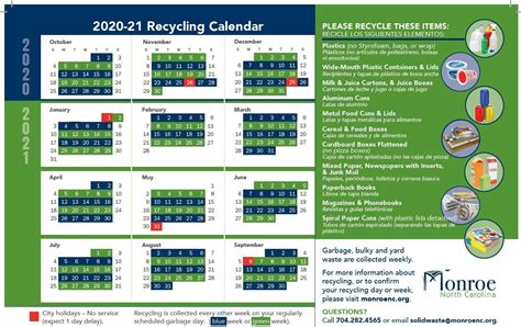 Huntington Recycling Calendar